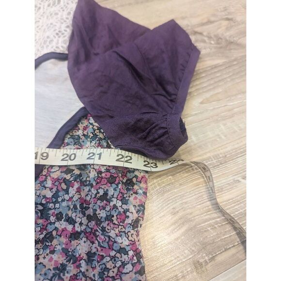 Sacred Threads Dress Women's Size Medium Purple Boho Short Sleeve Floral New - Picture 8 of 9